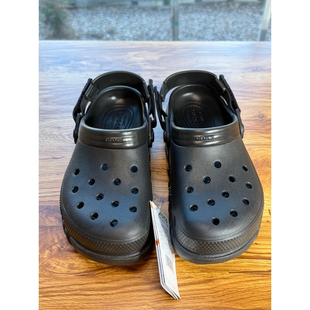 Crocs Duet Max II Clogs Black Women 6 Men 4 Adjustable Strap NEW